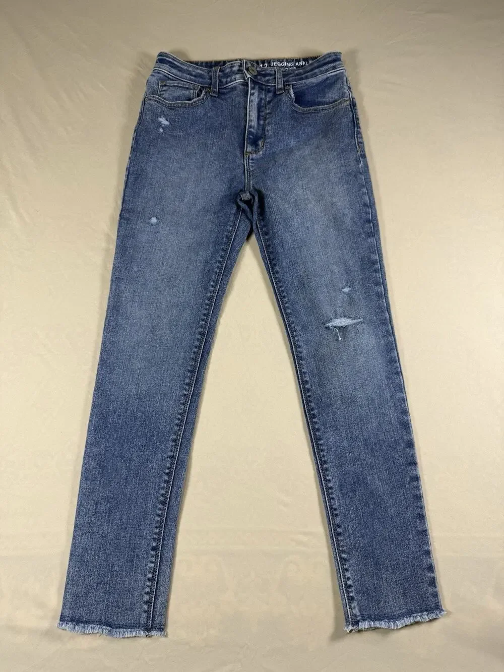 Gap Kids Jeans Size 12 Sky Jegging Ankle High Rise & Ankle with Distressed Hem